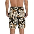 thumbnail image 2 of Balery Retro Hydrangeas Men's Cotton Knit Pajama Shorts Waistband & Pockets,Short Pajama Pants-Small, 2 of 8