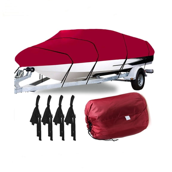 210D Waterproof Boat Cover Winter Snow Cover Marine Accessories V-hull Boat Cover Sun Shade Cover 11-22FT