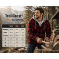 thumbnail image 4 of TrailCrest Men's Warm Sherpa Lined Hoodie Fleece Shirt Jacket, Classic Zip Up Buffalo Plaid, Red Plaid, 3X, 4 of 7