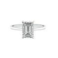 thumbnail image 3 of Cora Jewellery 4CT Cathedral Set Emerald Moissanite Solitaire Engagement Ring for Women, 18K White Gold, 3 of 5