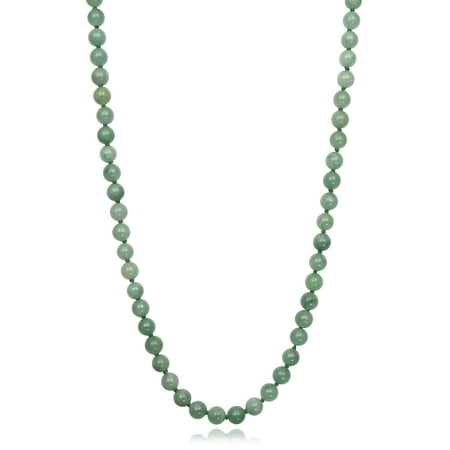 Jade Silver Necklace - Natural Green Jade Sterling Silver Necklace