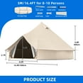 thumbnail image 5 of Dextrus 4 Seasons Glamping Bell Tent Waterproof with Stove Jacks & Windows for Camping, Picnic, Barbecue, 5 of 9