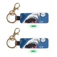 thumbnail image 2 of Wukai Great White Shark Print Leather Car Keychain, Universal Key Fob Keychain, Leather Key Chain Holder for Men and Women,360 Degree Rotatable, 2 of 5