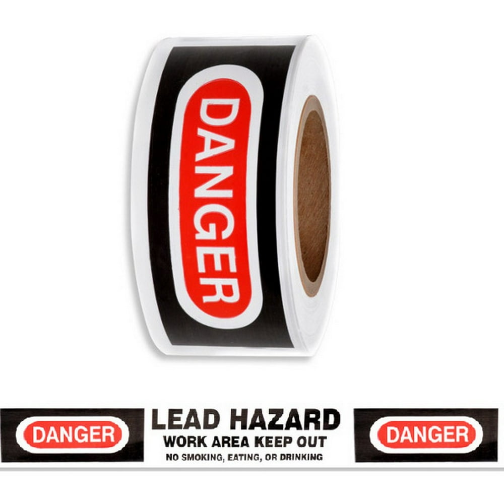 Barricade Tape Danger Lead Hazard White/Red/Bk 3" X 1000 Ft Non