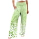 thumbnail image 2 of Puntoco Pantalones Rectos De Cintura Alta Con Bolsillo Y Cintura Elástica Elásticos Estampados No Posicionados Sueltos Informales Para Mujer Verde Xl, 2 of 5