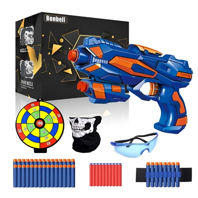 Pistola Juguete De 40 Dardos Espuma Niño Compatible Modelo Azul