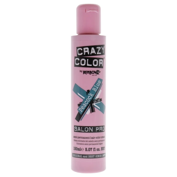 Crazy Color Salon Pro Semi Permanent Hair Color - 45 Peacock Blue, 5.07 oz Hair Color