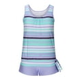 thumbnail image 3 of Enjoytime Two Piece Swimsuit for Women Striped High Waisted Crewneck Tankini Swimsuits Tummy Control Modest Plus Size Bathing Suit, 3 of 5