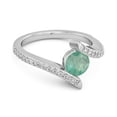 thumbnail image 2 of Stackable 925 Sterling Silver 0.10 Ctw Emerald Anniversary Women Valentines Day Gifts Ring, 2 of 3