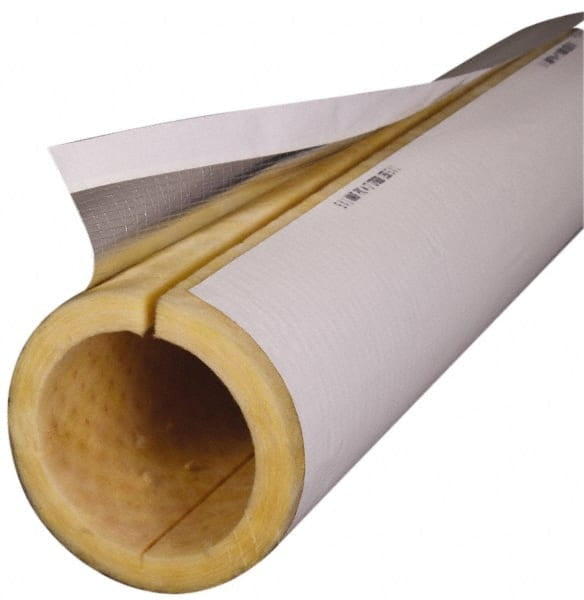 Made in USA 2" Thick x 3' Long, Fiberglass Rigid Pipe Insulation 850°F