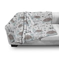 thumbnail image 2 of Cartoon Soft Flannel Fleece Throw Blanket, Let's Play Message from Baby Turtle and Snails Hearts Animal Love, Cozy Plush for Indoor and Outdoor Use, 60" x 80", Pale Blue Dust White, by Ambesonne, 2 of 5