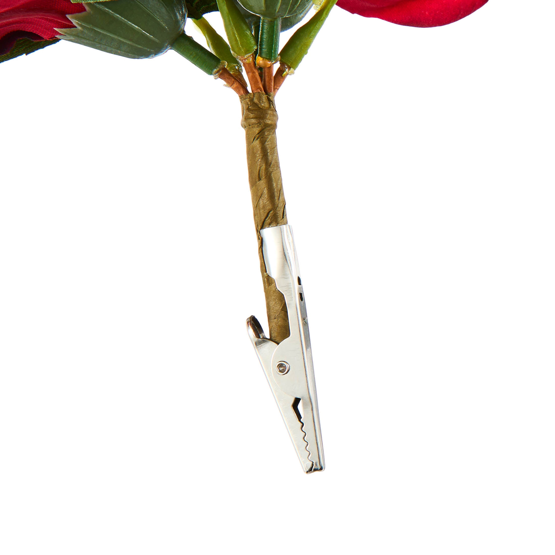 Red Velvet Floral Christmas Clip Ornament, 9", by Holiday Time