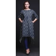 thumbnail image 3 of Bimba Blue Leaves Shibori Indian Tunic Tops For Girls Printed Casual Top For Women Ethnic Kurti XSmall, 3 of 6