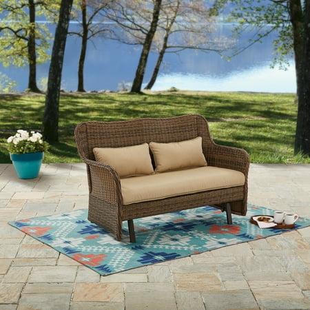 Better Homes and Gardens Camrose Farmhouse Outdoor Wicker Glider Bench