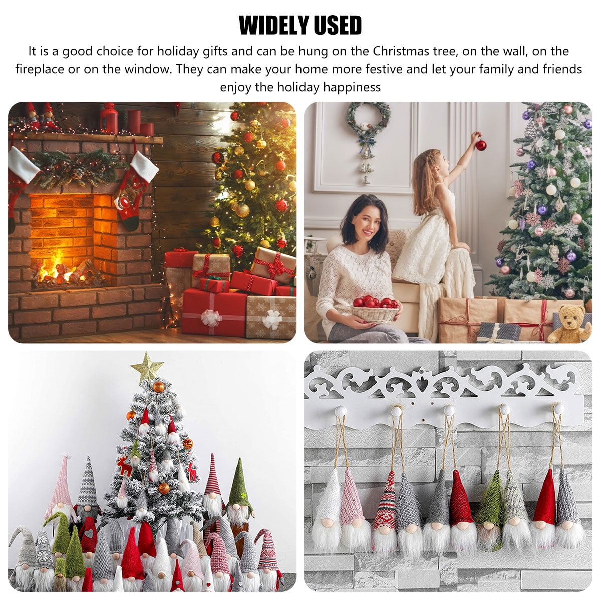 Willstar 5PCS Christmas Tree Ornaments Traditional Faceless Old Man Doll Hanging Charms Christmas Tree Decorations Holiday Decorations-A