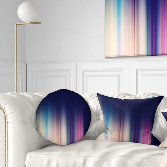 Designart Neon Blue Abstract Lines - Abstract Throw Pillow - 12x20