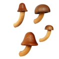 thumbnail image 1 of 4Pcs Wooden Mushroom Refrigerator Magnet Home Kitchen Refrigerator Magnet 3D Solid Wood Magnet Crafts Ornament, 1 of 5