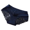 thumbnail image 4 of Qarigey Bragas con borde de encaje para mujer, cintura elástica transpirable, banda para chica, calzoncillos que absorben la humedad, ropa interior Ropa interior Azul XXL Qarigey AP000437-27, 4 of 6