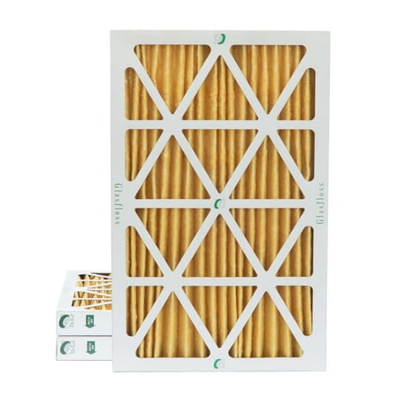 

3 Pack of 16x25x2 MERV 11 Pleated 2 Inch Air Filters by Glasfloss. Actual Size: 15-1/2 x 24-1/2 x 1-3/4