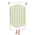 thumbnail image 1 of White Green Grid Decorative Pattern Hand Towel Bath Facecloth Soft Cotton Washcloth, 1 of 4