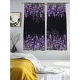 thumbnail image 3 of Purple Lavender Sheer Curtains 63 Inch Length 2 Panels Set, Spring Watercolor Wildflowers Plant Black Voile Window Treatment Curtains Sheers Drapes for Bedroom/Living Room/Kitchen 52x"63"x2, 3 of 7