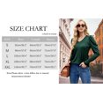 thumbnail image 3 of Womens Shirt V Neck Casual Tshirts Puff Sleeve Tops for Women Solid Color Casual Tunic Tops Blouses, 3 of 5