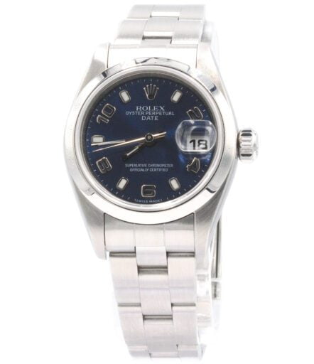 Pre-Owned Ladies Rolex Stainless Steel Date Watch 79160 Blue Arabic Dial