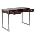 thumbnail image 5 of Bradley Dark Wood Grain Finish Desk with Silver Metal Frame, 5 of 5