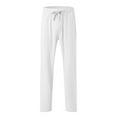 thumbnail image 4 of BKQCNKM Sweatpants for Men Mens Sweatpants Male All Matching Breathable Solid Color Drawstring Multi Pocket Trousers Sweatpants, White L, 4 of 7