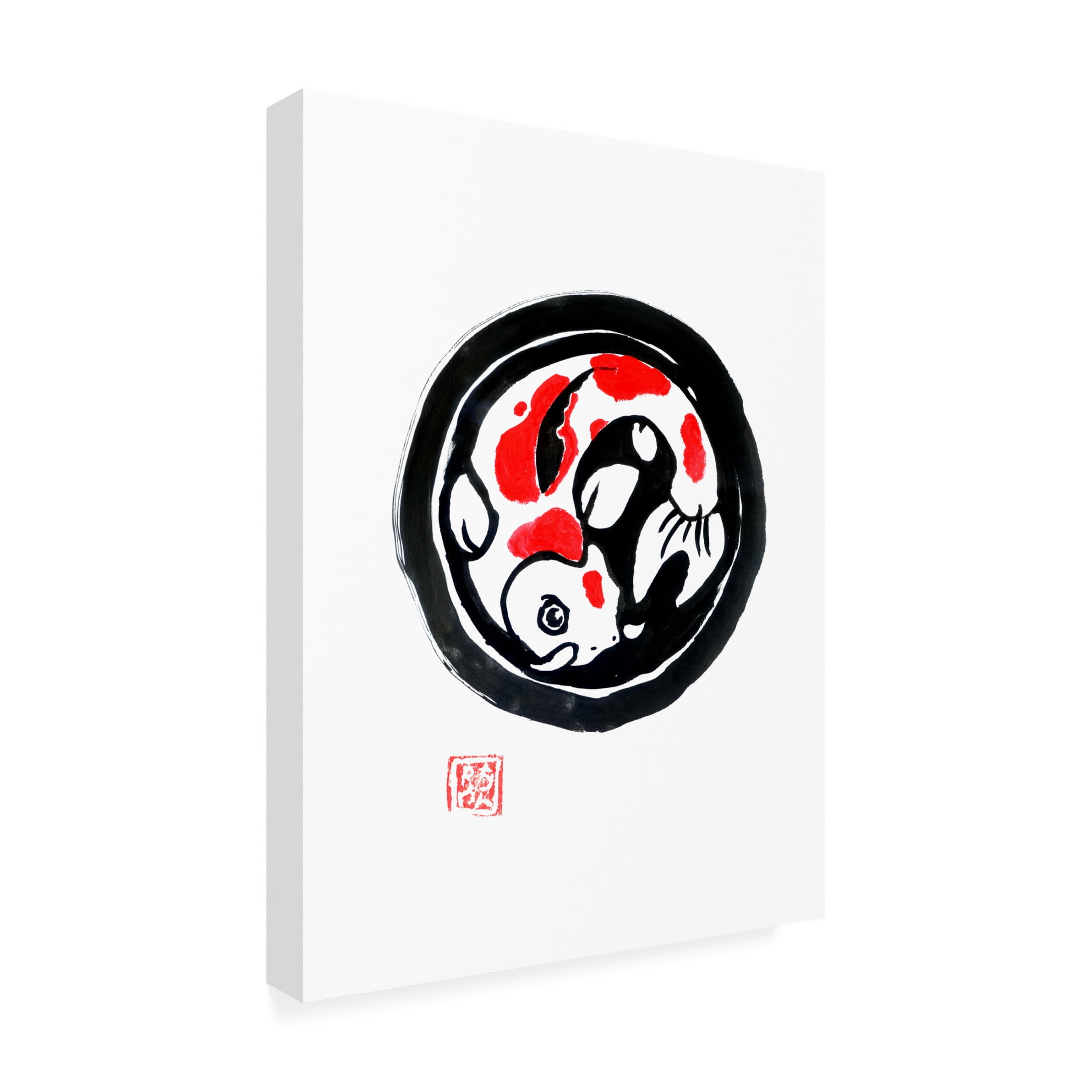 Canvas Wall Art - Pechane 'Carp Koi' Wall Art for Living Room, Bedroom, or Office Décor by Trademark Fine Art - 18 x 24 Inches