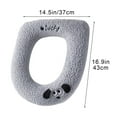 thumbnail image 3 of Elongated & Round Toilet Seat Covers Warm Plush Washable Polyester Full Surround Thickened Elastic Soft Winter Seat Cushion Set of 2 | Easy Install & Clean | 42x37cm, 3 of 6
