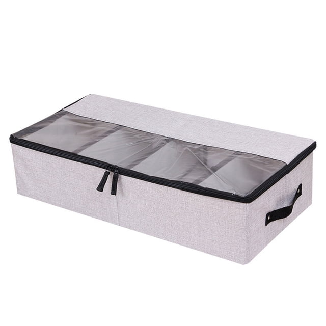 Xihbxyly Caja de Almacenamiento Plegable de Gran Capacidad, Tela Transparente, Organizador Versátil para Ropa y Zapatos, Tela No Tejida Transpirable, Fácil de Guardar, 1 Caja, 3 Divisores