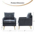 thumbnail image 7 of 14 Karat Home Upholstered Accent Armchair Set of 2 Removable Back Cushion Living Room Adult Navy, 7 of 7