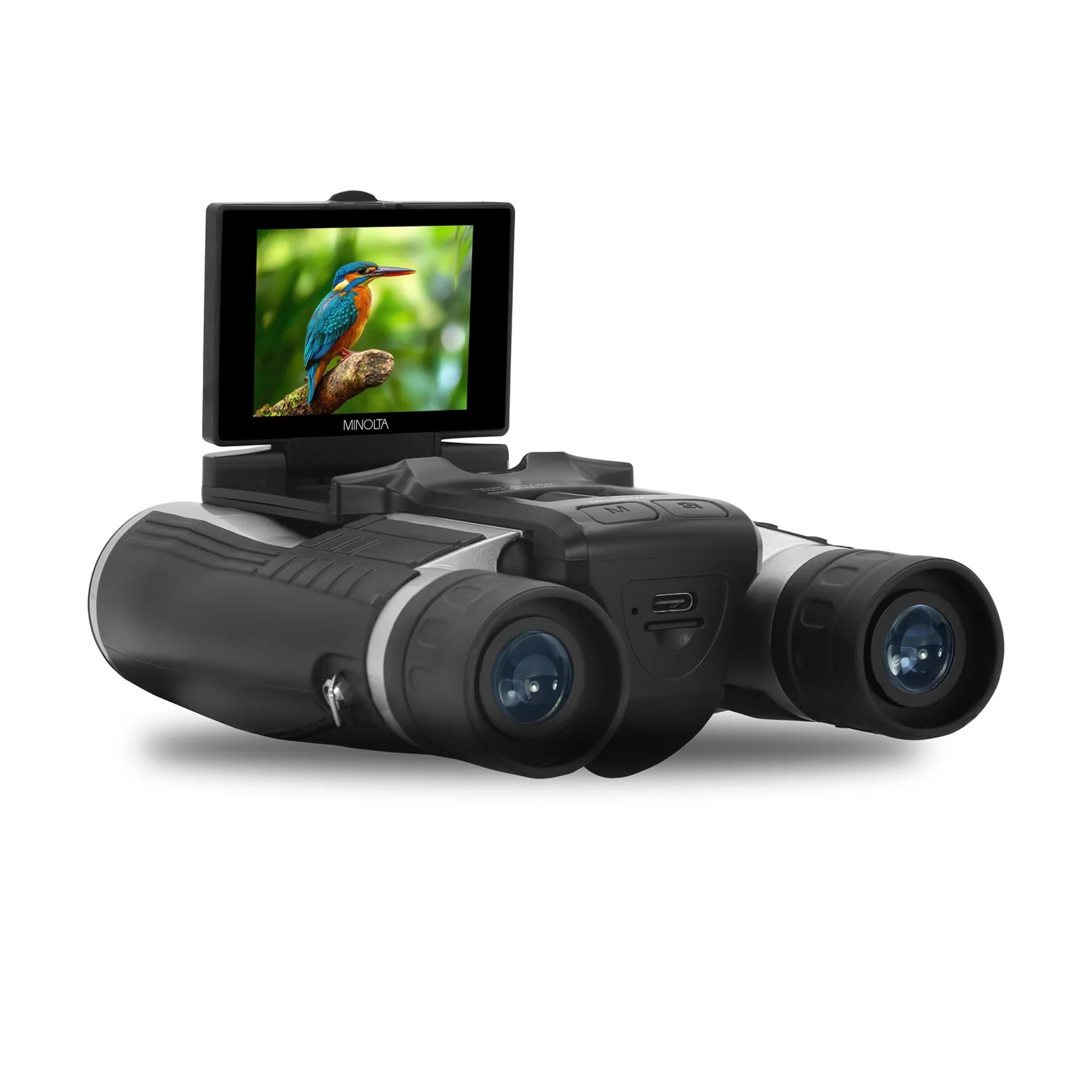 Minolta 12x32 Digital Binoculars - 4K UHD Video Camera, 48MP Photo Capture, 8X Digital Zoom, IPS Anti-Glare Screen, Fog-Resistant Optics, Compact, Ideal for Birdwatching & Travel Hunting + Harness