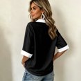 thumbnail image 3 of Bexdxz Polo Shirts for Women Three-Quarter Sleeve Vintage Printed Memorial Never Forget 9/11 25th Polo Shirt V Neck Tops White M, 3 of 5