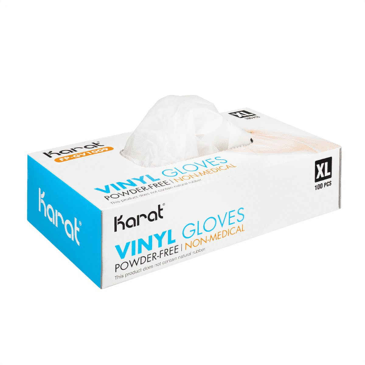 [1,000 ct] Karat Vinyl Gloves, Powder-Free, Clear, Extra Large