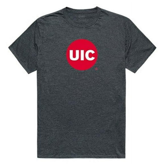 W Republic Apparel 519-180-E9C-04 University of Illinois at Chicago Cinder Tee for Men, Heather Charcoal - Extra Large