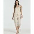 thumbnail image 6 of Real Essentials 2 Pack: Women’s Pajama Set Tank Top and Capri Pants Super-Soft Loungewear (Avalable In Plus Size), 6 of 6