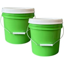 House Naturals 2 Gallon Food Grade - BPA Free Made in USA Buckets Lime Color pails with Screw On Gasket Lids- 2 Pack