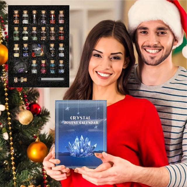 Calendarios Regalo de Navidad Cristal Natural Piedra Triturada Botella Flotante Colección de Divulgación Científica para Niños Enseñanza Regala un calendario