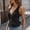 #0409-Black, variant on Women's Denim Vest Sleeveless Crop Top Elegant Bow Tie Up Vintage Fashion Summer Jean Waistcoat Jacket