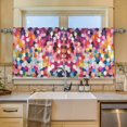 thumbnail image 2 of Yayeee Kitchen Curtains Set of 2 Light Filtering 57"x24" Over Sink Window Panels, Black Colorful Circles, 2 of 7