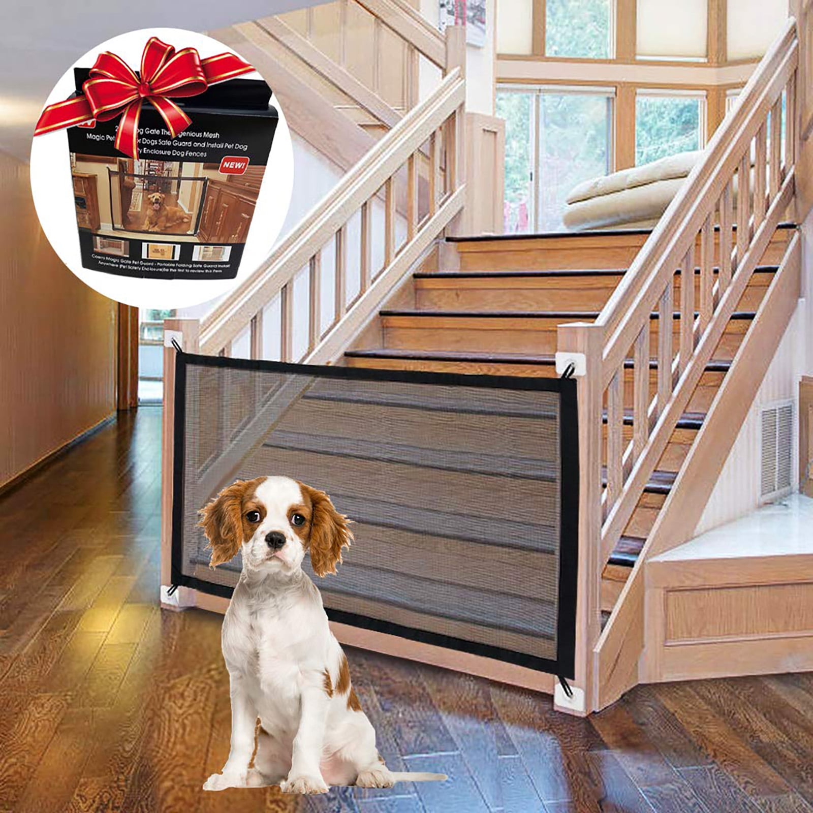 Zeraty Magic Mesh Dog Gate, Indoor Baby Gate Child Puppy Play Yard for Baby Pet Door Dog Fences Enclosure for Stairs Doorways, Stairways, Hallways - Zeraty Magic Mesh Dog Gate, Indoor Baby Gate Child Puppy Play Yard for Baby Pet Door Dog Fences Enclosure for Stairs Doorways, Stairways, Hallways -