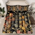 thumbnail image 2 of Manfei Western Books Teens Twin Sheet Sets, Rustic Farmhouse Flower Twin Fitted Sheet, Oil Printing Artwork Flat Sheet, Luxury Bedroom Decor, 3 Pieces, 2 of 7