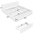 thumbnail image 4 of Aukfa California King Size Upholstered Bed Frame with 4 Storage Drawers, Chenille Fabric Platform Bed, Tufted Design, Dark Gray, 4 of 8