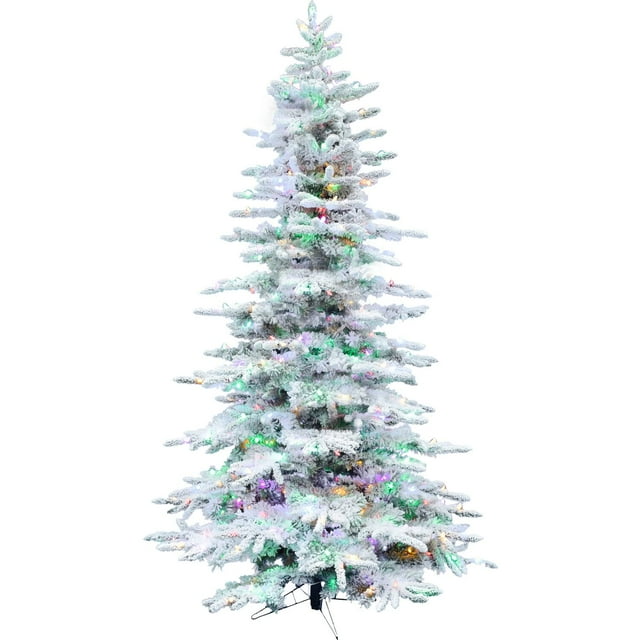 Árbol de Navidad Fraser Hill Farm de 9 pies con luces y soporte