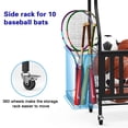 thumbnail image 4 of LAFGUR Garage Sports Equipment Organizer,Ball Storage with Baskets and 4 Hooks, Sports Gear with Wheels for Garages, Gym, Powder Coated Steel, Black, 4 of 8