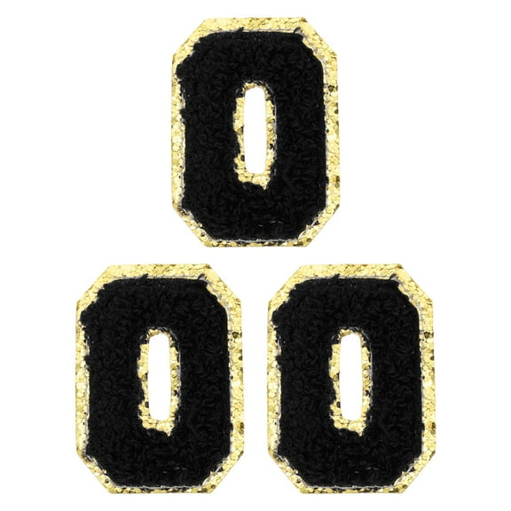 Uxcell Chenille Number Patches Self-Adhesive Number Patch Appliques Stickers for DIY Jacket Jersey Hat Decor Number 0