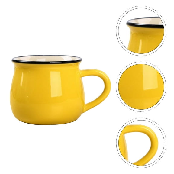 MUSEYA Yellow Ceramic Coffee Mug for Drinking with Handle Perfect Size for Tea Coffee 1pc Gift