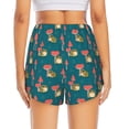 thumbnail image 4 of Uemuo Frog and Mushrooms Pattern Women's Athletic Shorts High Waisted Running Shorts with Liner Pockets Gym Elastic Workout Shorts-X-Large, 4 of 9